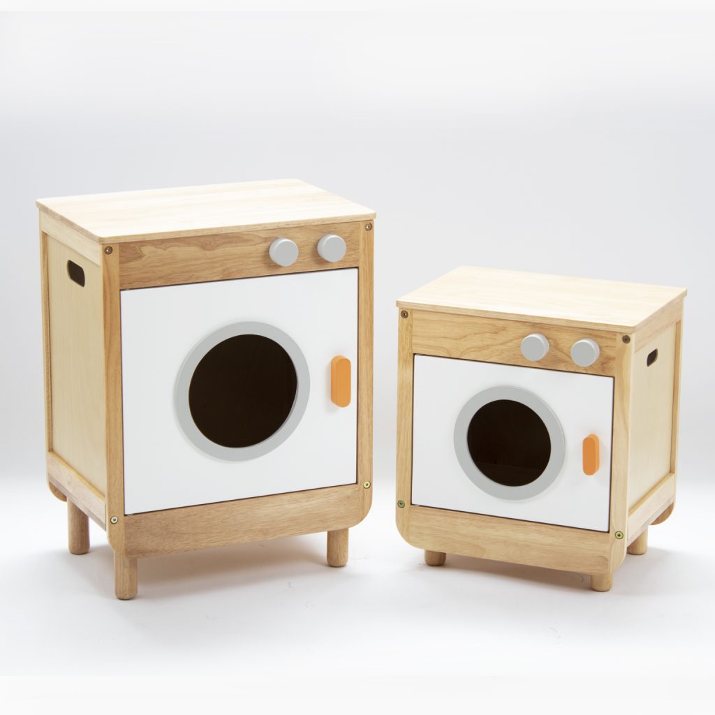 White Basic Curvy Wooden Washing Machine - Tano Co.,Ltd.