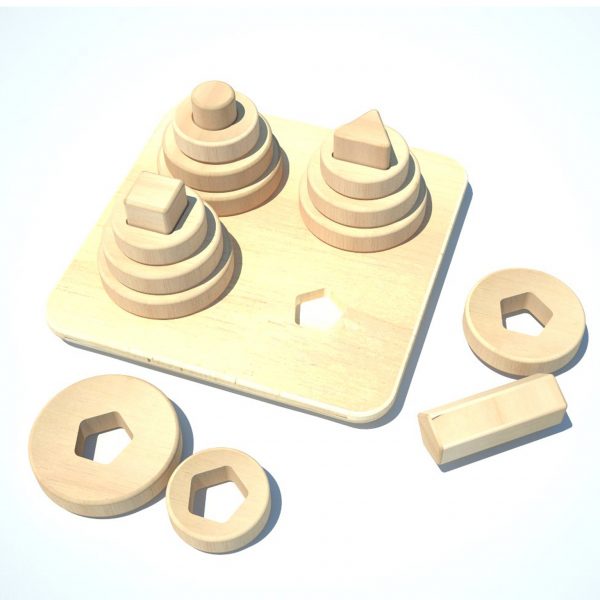 Wooden Shape Sorter Board (All Natural) 2