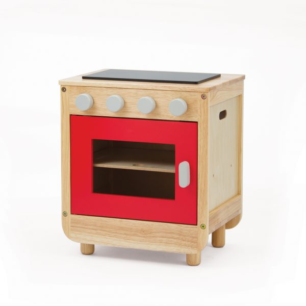 Toddler Red Curvy Wooden Cooker 1