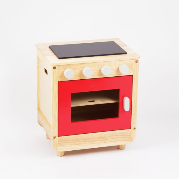 Toddler Red Curvy Wooden Cooker 3